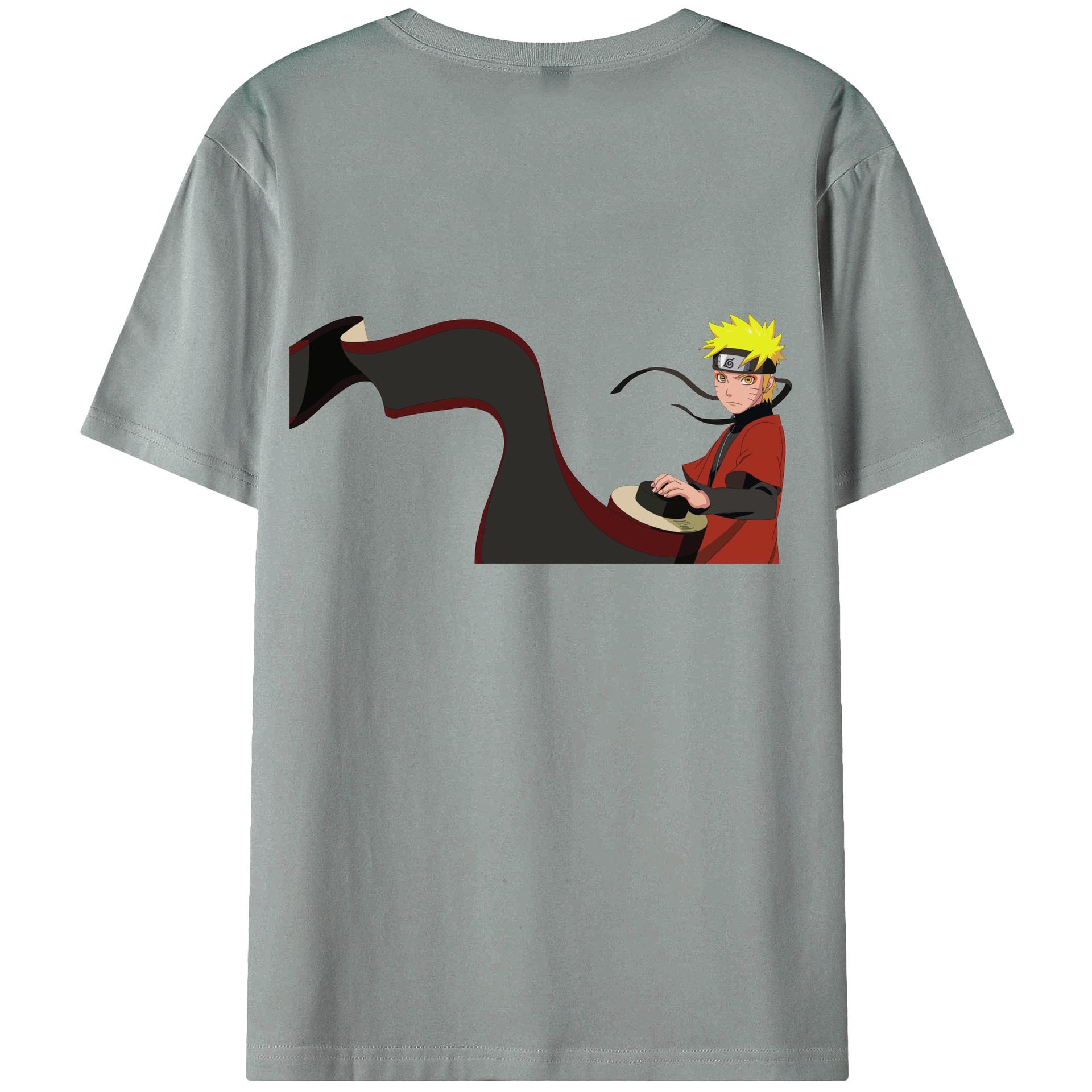 （画像用） NARUTO -ナルト- うずまき ナルト Uzumaki Naruto 綿100％ メンズ半袖Tシャツ（バックプリント） 通気性